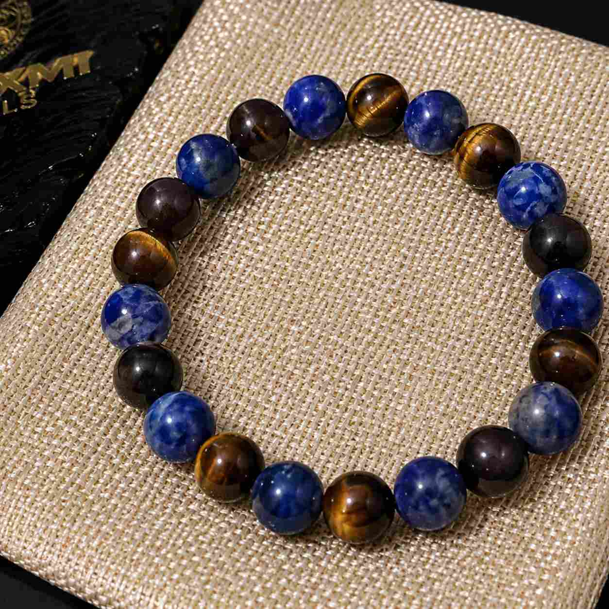 Lapis Lazuli + Tiger Eye Bracelet